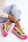 Жіночі замшеві кросівки на платформі різнокольоровий Rohan