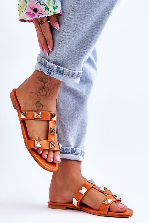 Жіночі тапочки на шпильках помаранчеві Mercure