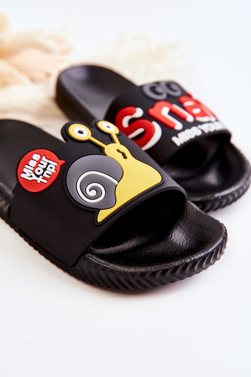 Легкі дитячі тапочки Чорний Равлик