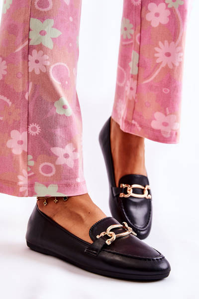 Шкіряні лофери з декором Black Millario