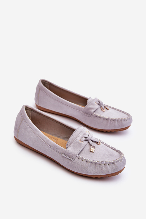 Класичні замшеві лофери сірі Good Time