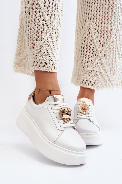 Жіночі шкіряні кросівки CheBello 4411 Білі