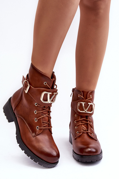 Жіночі ватні черевики Workery Gold Buckle Brown Vera