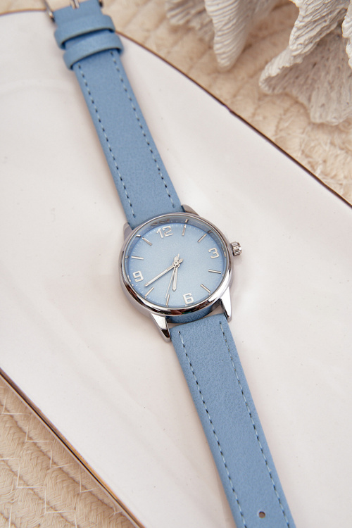 Жіночий годинник з ремінцем з екошкіри синій Ernest E62177