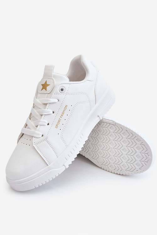 Жіноче спортивне взуття на шнурівці білого кольору Mikaela