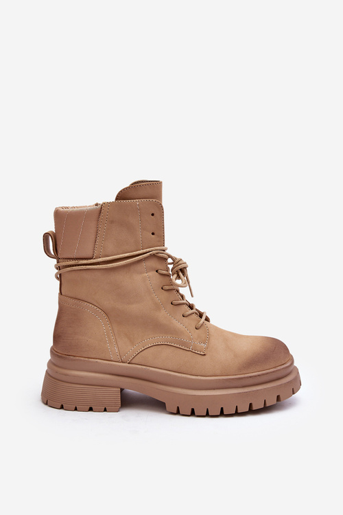 Жіночі бежеві черевики на масивній підошві Narelona