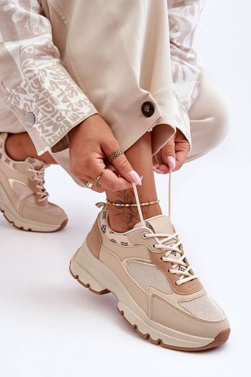 Бежеве спортивне взуття на платформі Escape