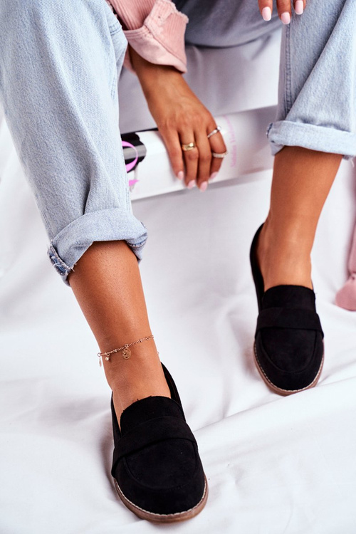 Жіночі замшеві напівчеревики чорні Cintra