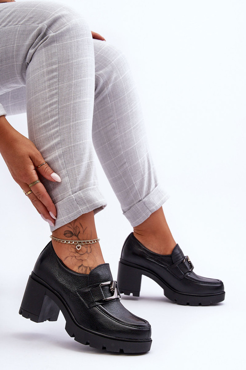 Елегантні туфлі на опорі З Срібним Орнаментом Black Harmell