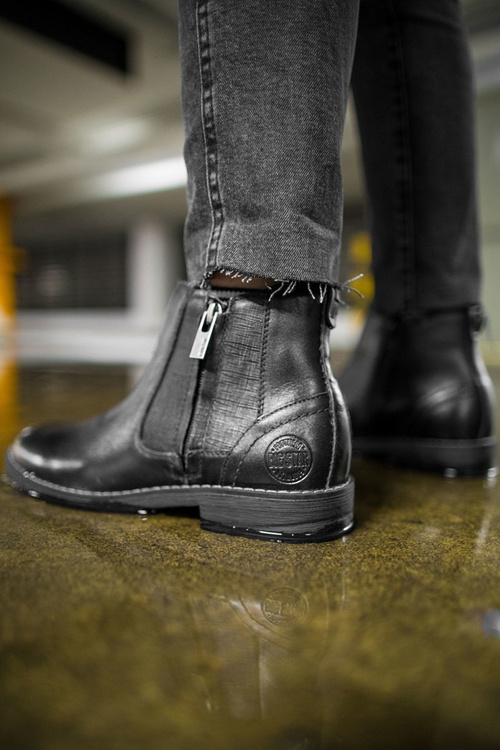 Чоловічі шкіряні черевики Big Star чорні EE174287