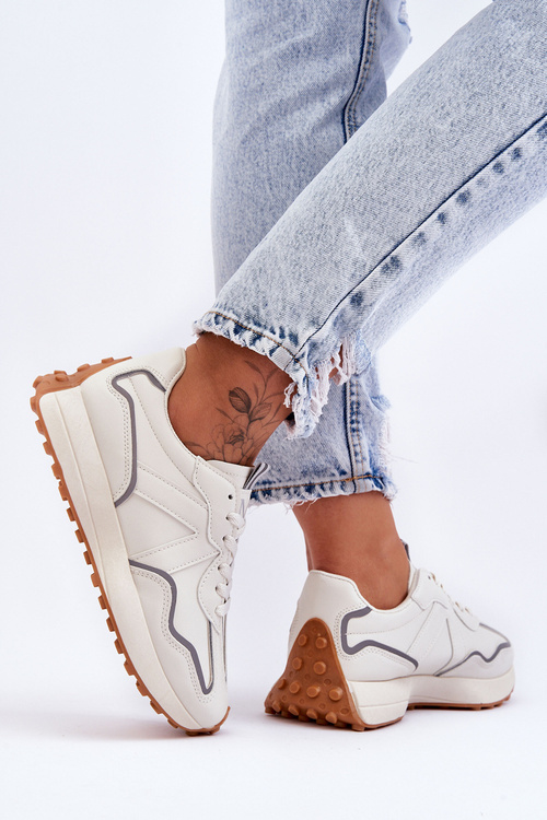 Жіноче шкіряне спортивне взуття бежеві Faro