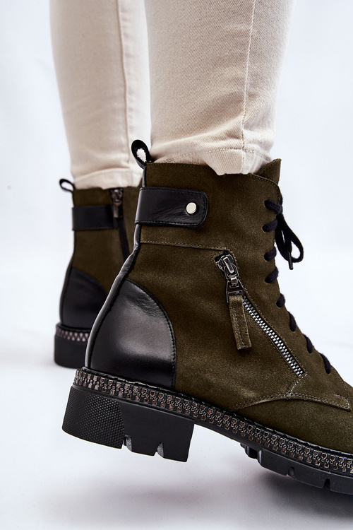 Замшеві утеплені чоботи Laura Messi 2508 Green