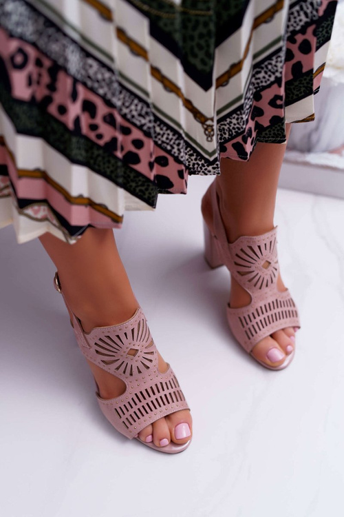 Жіночі босоніжки на шпильці Sergio Leone SK852 Suede Pink Diven