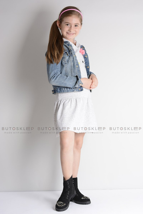 Дитячі ботильйони LittleCarrie із чорної замші з кубічним цирконієм