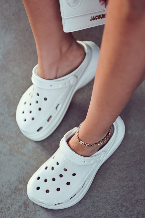 Жіночі поролонові тапочки Crocs White Coline