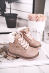 Пудрові теплі дитячі чобітки рожеві Маестро