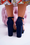 Жіночі темно-сині босоніжки на шпильці на платформі Debora