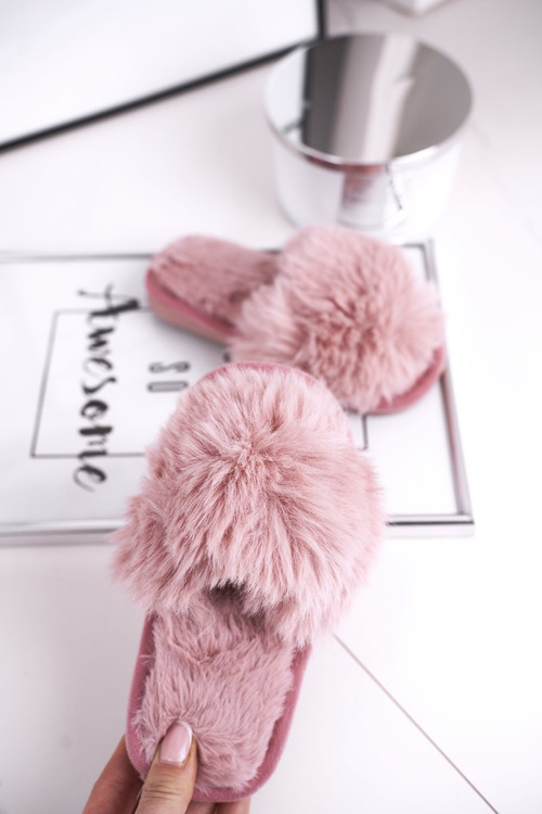 Дитячі тапочки з хутряною пудрою Рожевий сніжок