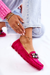 Жіночі замшеві лофери з декором Fuchsia Janetta 