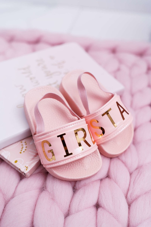 Дитячі шльопанці Золотий Напис Дівчинка Зірка Рожевий Бембі