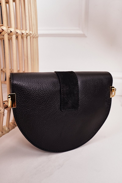 Шкіряний гаманець зі знімними ремінцями VERA PELLE чорний