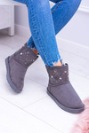 Жіночі сірі утеплені чоботи Snow Boots Suede Biggy