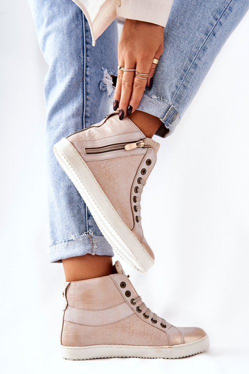 Високі кросівки на блискавці Monnari 0630-M15 Бежеві