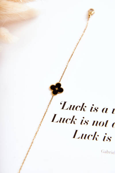 Жіночий браслет з орнаментом чорно-золотий