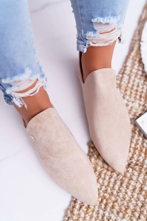 Бежеві черевики Lu Boo з вирізом