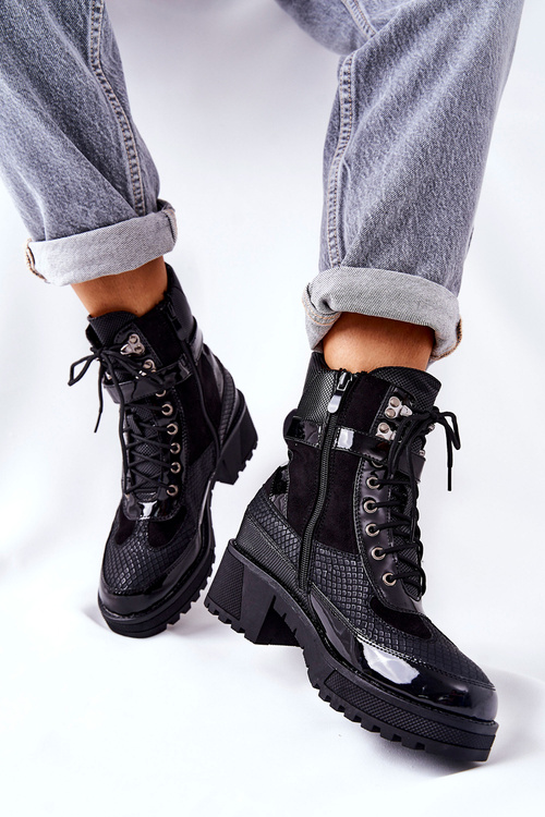 Робочі черевики з пряжкою Black Devera