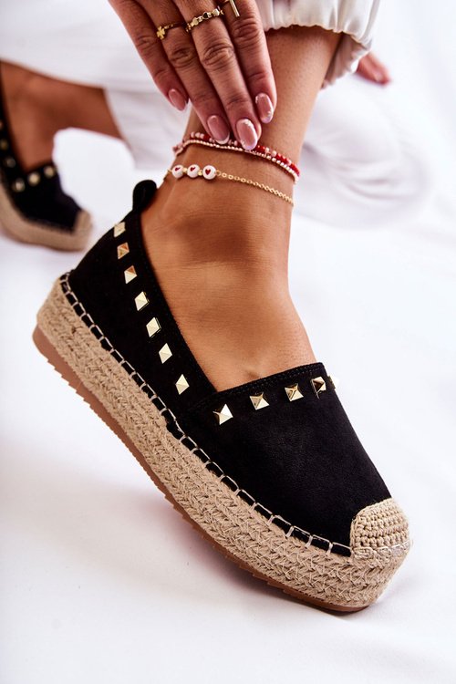 Жіночі еспадрільї з шпильками чорного кольору Laross