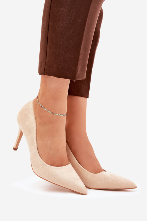 Туфлі На Каблуках З Еко Замші Бежеві Vannith