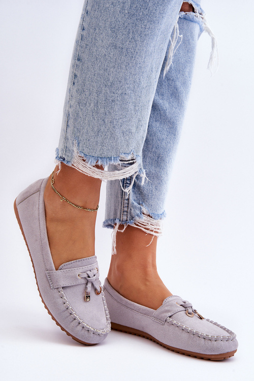 Класичні замшеві лофери сірі Good Time