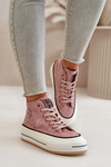 Теплі жіночі кросівки на платформі з еко шкіри Big Star OO274068 Рожеві