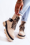 Замшеві високі чоботи з утеплюючим бежевим дані