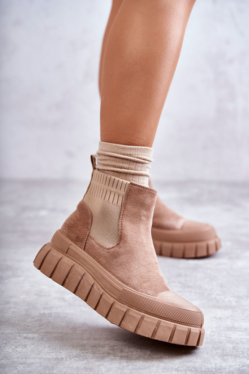 Модні слипони на платформі темно-бежевого кольору Jenna