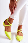 Шкіряні туфлі на шпильці жовтого кольору Giovanna