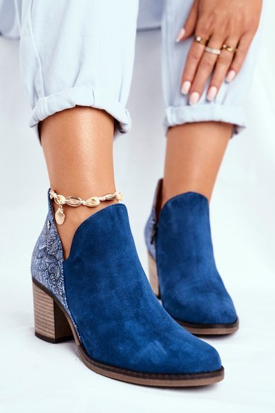 Жіночі шкіряні черевики Maciejka Navy Blue 04492-17