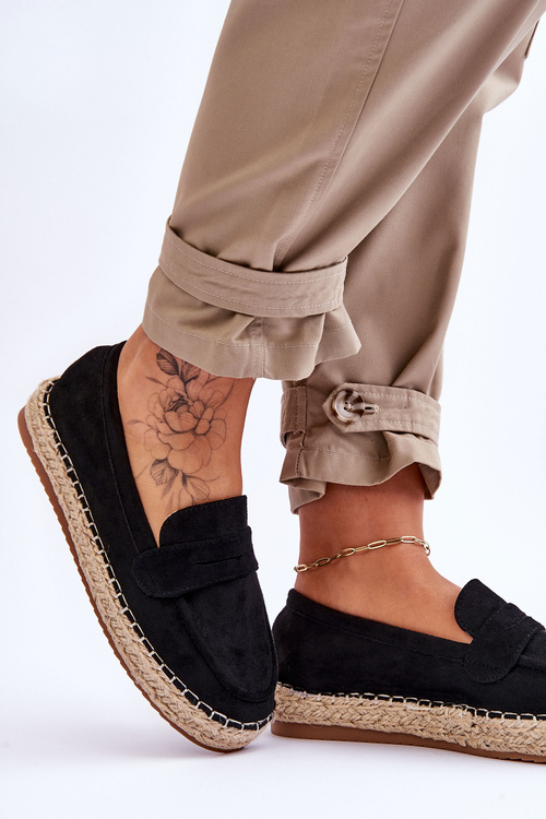 Жіночі замшеві еспадрільї чорні Keyla