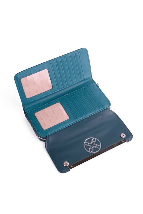 Великий жіночий шкіряний гаманець Blue Elissie