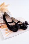 Дитячі лаковані балетки з бантом Black Zolly