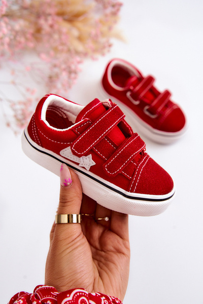 Класичні дитячі кросівки на липучці Red Phiris