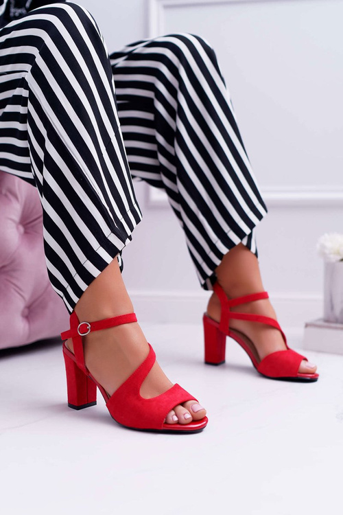 Жіночі босоніжки на шпильці Sergio Leone SK868 Suede Red Mersi