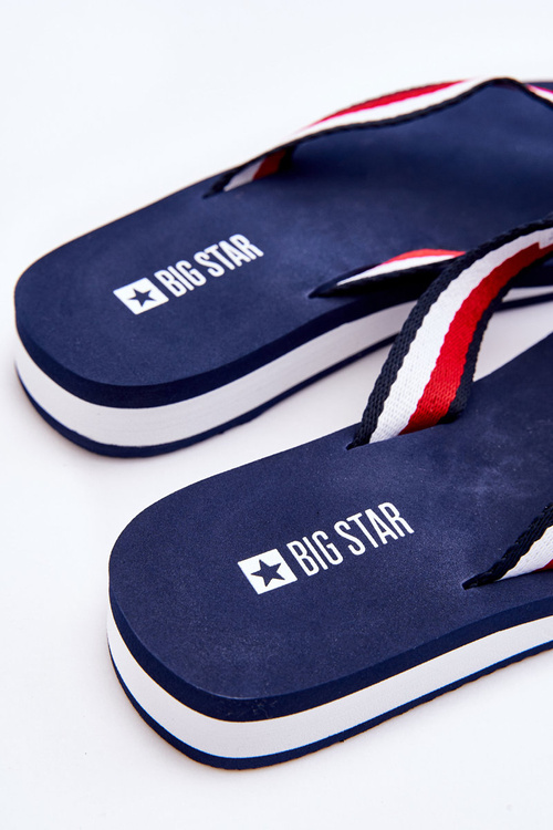 Жіночі шльопанці на платформі Big Star LL274779 Темно-сині