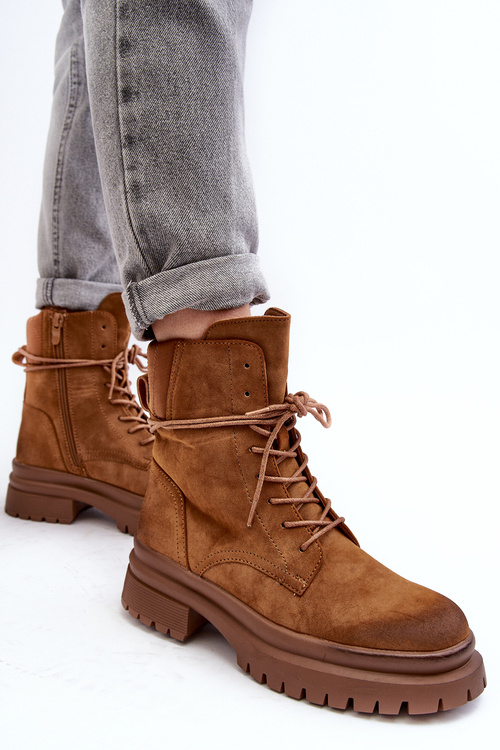 Жіночі ботильйони Trappers на товстій підошві Camel Narelona