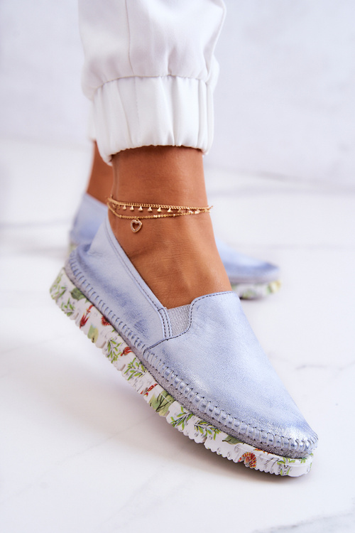 Жіночі шкіряні туфлі Maciejka 03512-40 Світло-блакитні