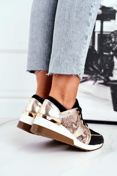 Жіночі шкіряні кросівки на шпильці Gold Nicole 2465