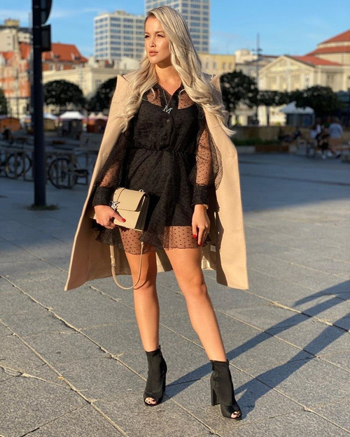 Жіночі чоботи на шпильці з лайкри з відкритим носком Чорні Перші