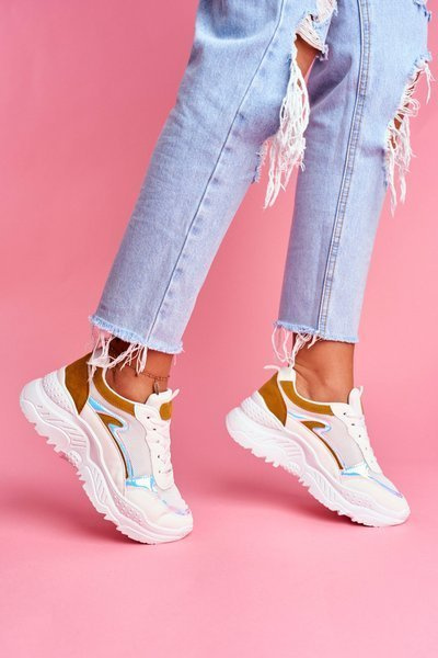 Спортивне жіноче взуття жовте біле Memory