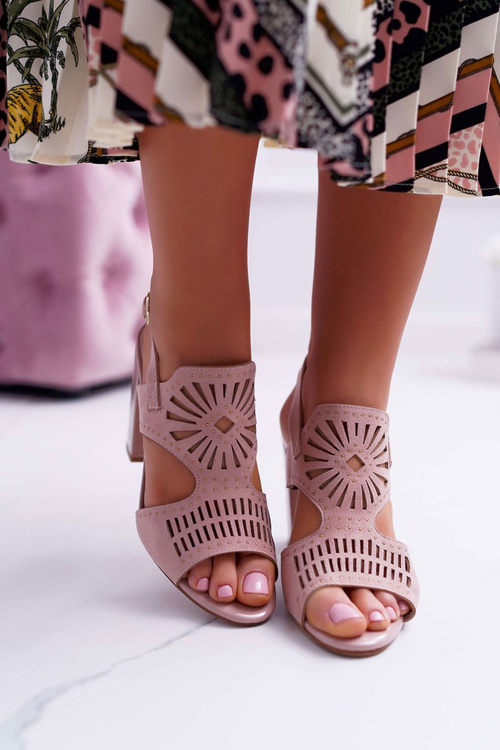 Жіночі босоніжки на шпильці Sergio Leone SK852 Suede Pink Diven